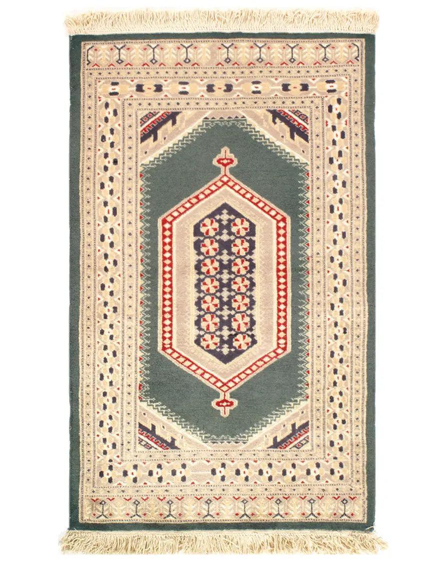 Canvello Green Bokhara Rug - 3' X 5'