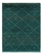 Canvello Green Color Hand knotted Moroccan - 4'8'' X 5'11''