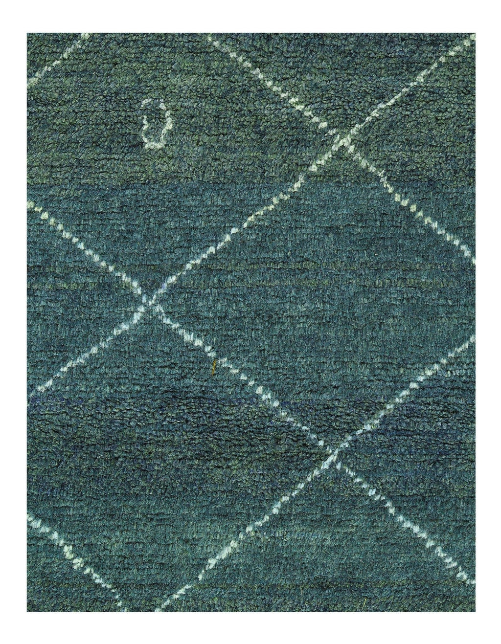 Canvello Green Color Hand knotted Moroccan - 4'8'' X 5'11''
