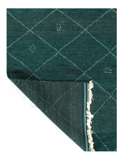 Canvello Green Color Hand knotted Moroccan - 4'8'' X 5'11''