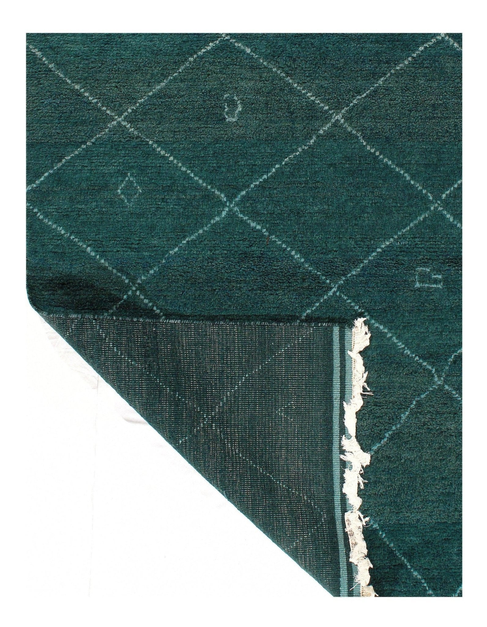 Canvello Green Color Hand knotted Moroccan - 4'8'' X 5'11''