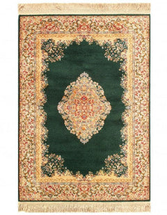 Canvello Green Color Machine Made Tabriz rug 4'4'' X 6'