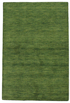Canvello Hand Made Modern Indo All Over Green Background Green Border 100% Wool on Cotton - 4'1 '' X 6'0''