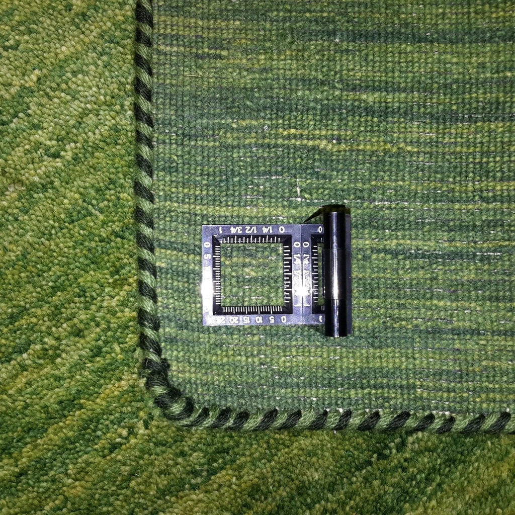 Canvello Hand Made Modern Indo All Over Green Background Green Border 100% Wool on Cotton - 4'1 '' X 6'0''