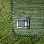 Canvello Hand Made Modern Indo All Over Green Background Green Border 100% Wool on Cotton - 4'1 '' X 6'0''