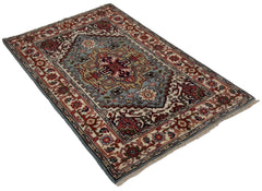 Canvello Hand Made Traditional Medallion Indo Heriz Rug - 4'1'' X 6'0''