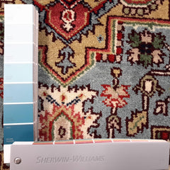 Canvello Hand Made Traditional Medallion Indo Heriz Rug - 4'1'' X 6'0''