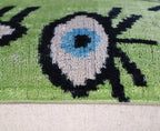 Canvello Handmade Luxury Handmade Velvet Silk Evil Eye Throw Pillow With Down Insert
