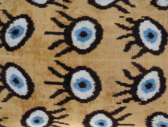 Canvello Handmade Luxury Handmade Velvet Silk Evil Eye Throw Pillow With Down Insert