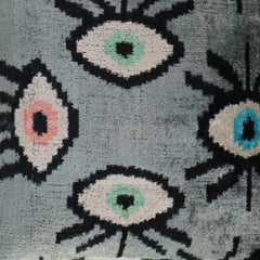 Canvello Handmade Luxury Handmade Velvet Silk Evil Eye Throw Pillow With Down Insert