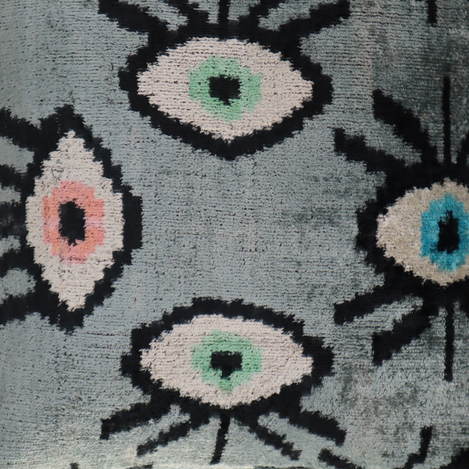 Canvello Handmade Luxury Handmade Velvet Silk Evil Eye Throw Pillow With Down Insert