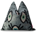 Canvello Handmade Luxury Handmade Velvet Silk Evil Eye Throw Pillow With Down Insert