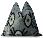 Canvello Handmade Luxury Handmade Velvet Silk Evil Eye Throw Pillow With Down Insert
