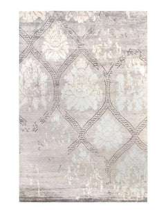 Canvello Ivory Modern Bamboo Silk Rug - 6' X 9'