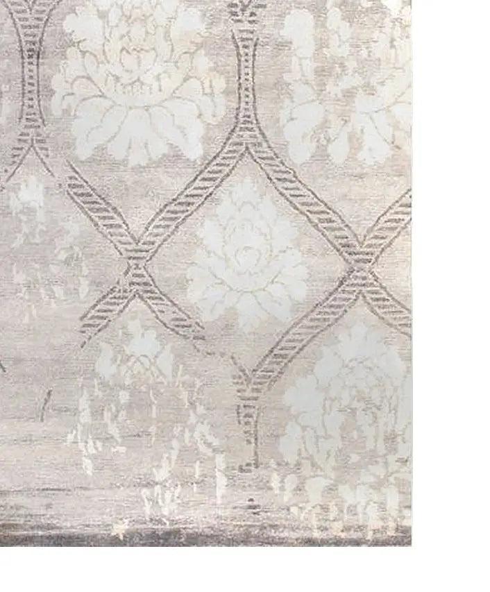 Canvello Ivory Modern Bamboo Silk Rug - 6' X 9'