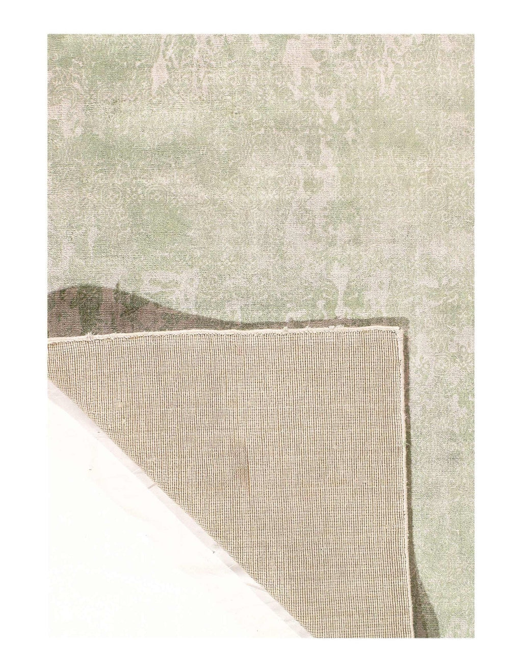 Canvello Light Green Hand knotted Modern Rug - 4' X 6''