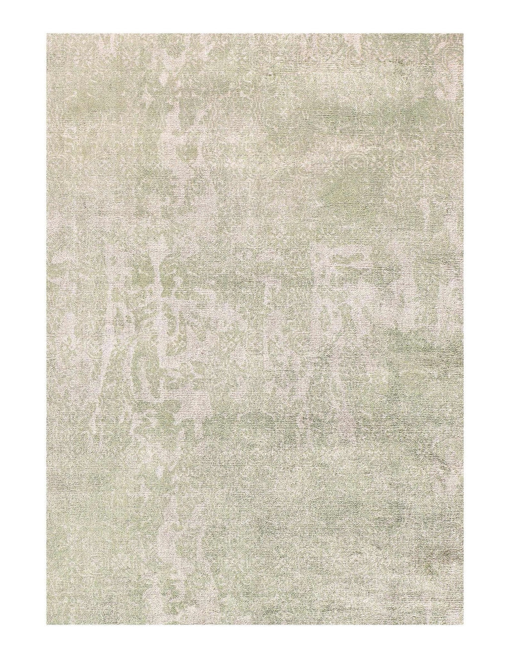 Canvello Light Green Hand knotted Modern Rug - 4' X 6''