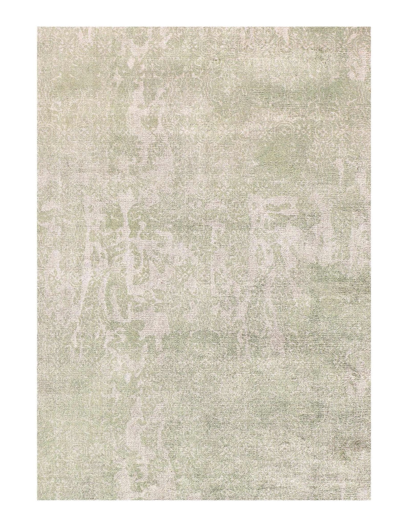 Canvello Light Green Hand knotted Modern Rug - 4' X 6''