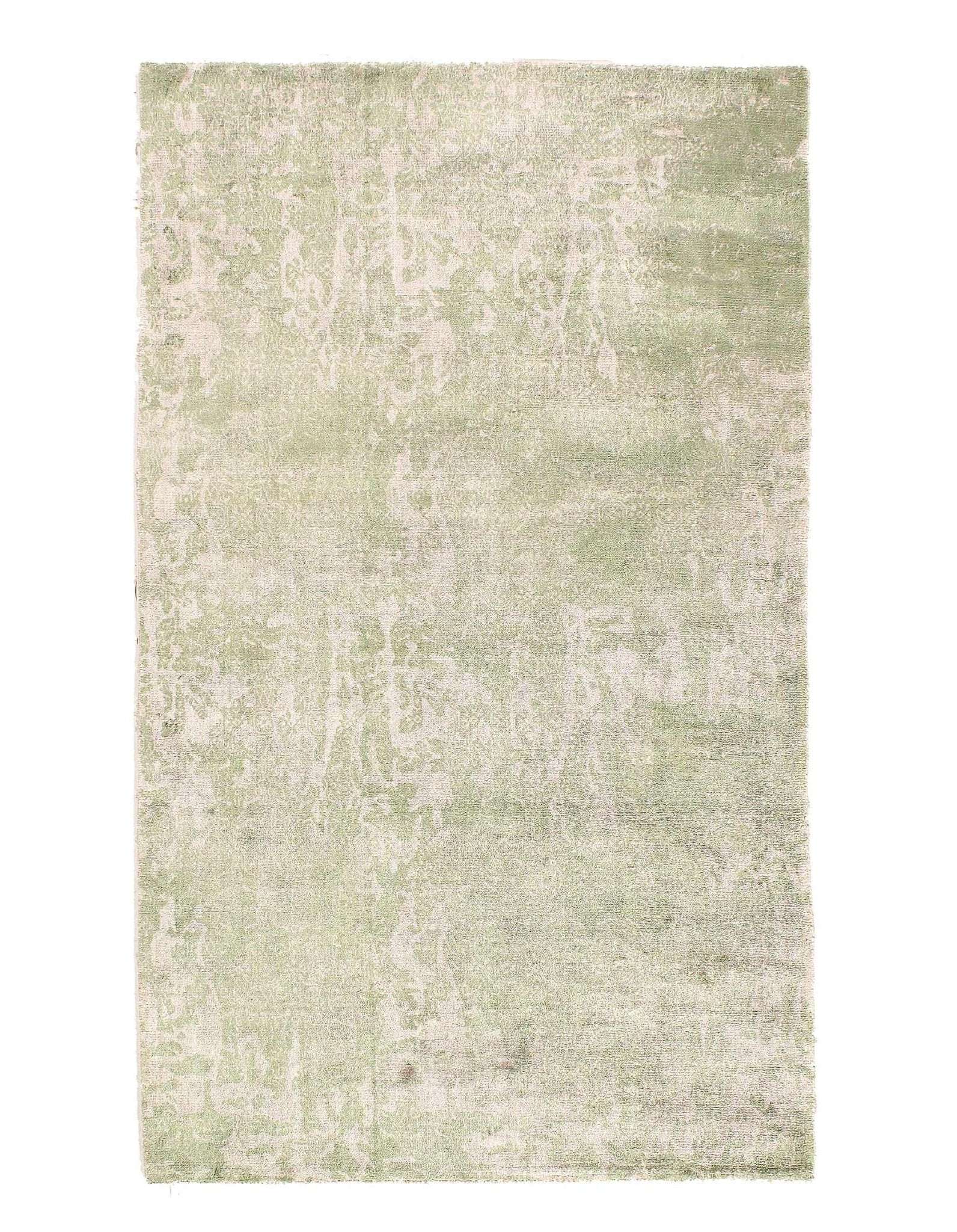 Canvello Light Green Hand knotted Modern Rug - 4' X 6''