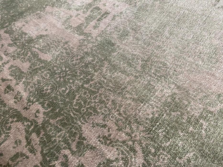 Canvello Light Green Hand knotted Modern Rug - 4' X 6''