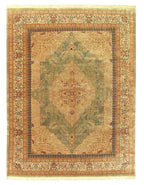 Canvello Light Green Silkroad Tabriz Design rug 9' X 12'