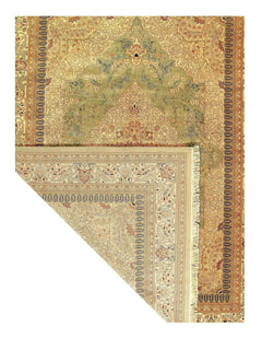 Canvello Light Green Silkroad Tabriz Design rug 9' X 12'