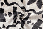 Canvello Luxurious 16x24 Handmade Velvet Silk Pillow with Premium Down Feather Insert -  Black and White Geometric