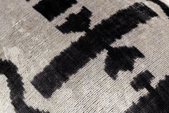 Canvello Luxurious 16x24 Handmade Velvet Silk Pillow with Premium Down Feather Insert -  Black and White Geometric