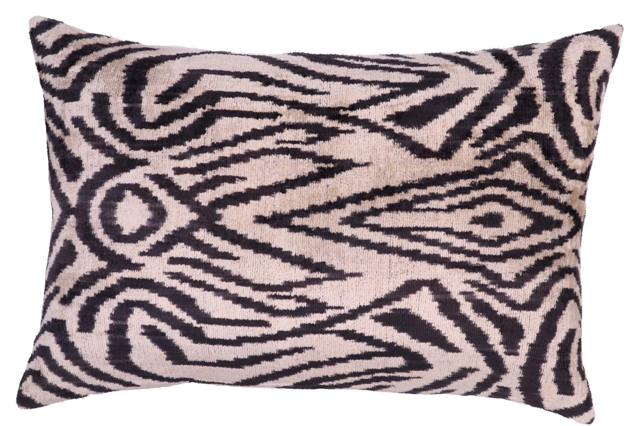 Canvello Luxury Black And Ivory Throw Pillows - 16x24