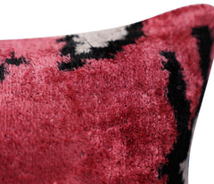 Canvello Luxury Pinkish Red Evil Eye Pillow for Couch - 16x16 inch