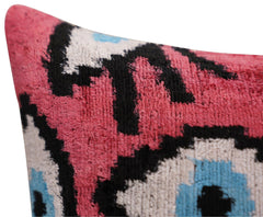 Canvello Luxury Pinkish Red Evil Eye Pillow for Couch - 16x16 inch