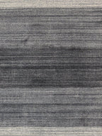 Canvello Modern Hand-Loomed Silk & Wool Charcoal Area Rug- 8'9" X 11'9"