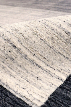 Canvello Modern Hand-Loomed Silk & Wool Charcoal Area Rug- 8'9" X 11'9"