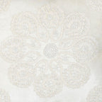 Canvello Naples Embroidered Pillow, Ivory/Silver-1