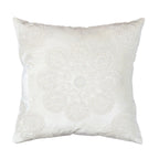 Canvello Naples Embroidered Pillow, Ivory/Silver-0