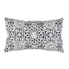 Canvello Naples Embroidered Pillow, Navy/Taupe-0