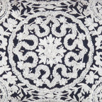 Canvello Naples Embroidered Pillow, Navy/Taupe-1
