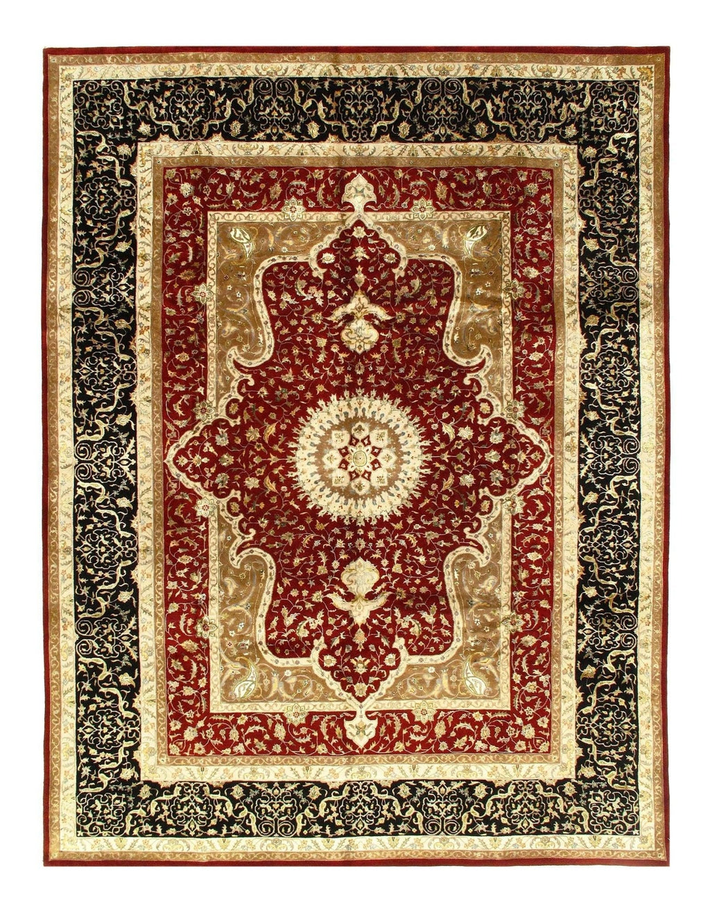Canvello Red Silkroad Tabriz Design rug - 9' X 12'