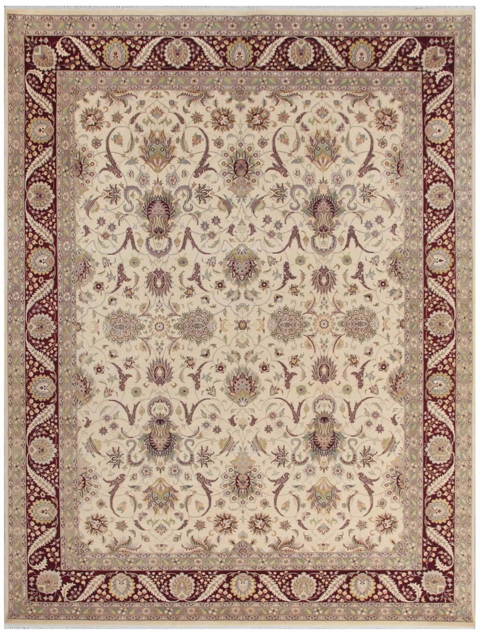 Canvello Tabriz Lambs Wool Area Rug- 9'1" X 12'2'