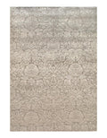 Canvello Tan Damask Tabriz Silk and Wool Rug - 5'5" x 7'9"