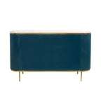 Canvello Theodore Marble Top Metal Frame Sideboard, Green/Gold