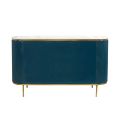 Canvello Theodore Marble Top Metal Frame Sideboard, Green/Gold