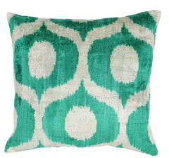 Canvello Throw Luxury Velvet Green Pillow | 16 x 16 in (40 x 40 cm)