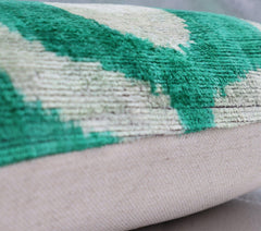 Canvello Throw Luxury Velvet Green Pillow | 16 x 16 in (40 x 40 cm)