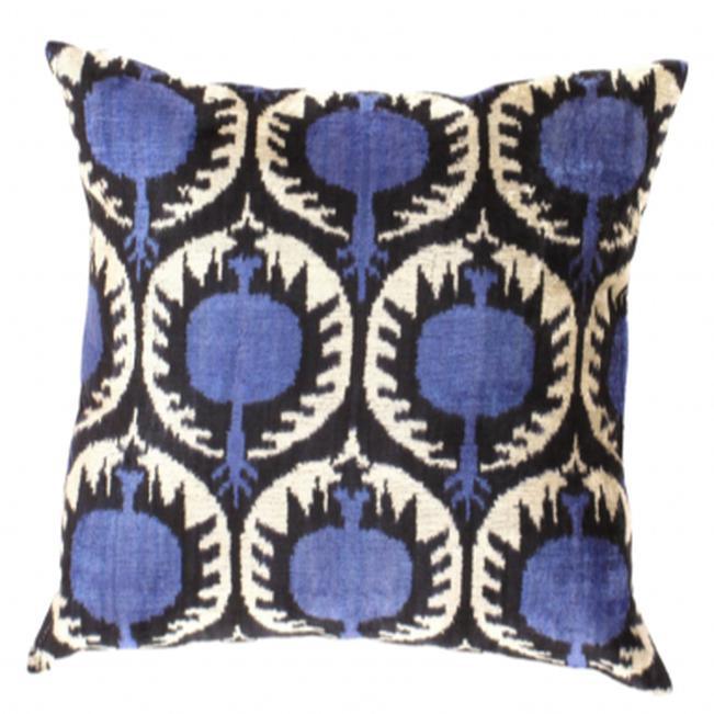 Canvello Turkish Multi Colors Velvet Silk IKAT Pillow - 24'' X 24"