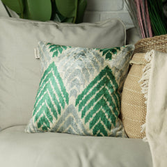 Canvello Unique Green Pillows + Down Insert 16"x16"
