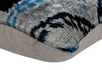 Canvello Unique THROW PILLOW, + Down Feather, Couch Cushion, Luxury Fabric, Decorative Black Blue Silk VELVET Ikat Lumbar Throw Pillow 16X24