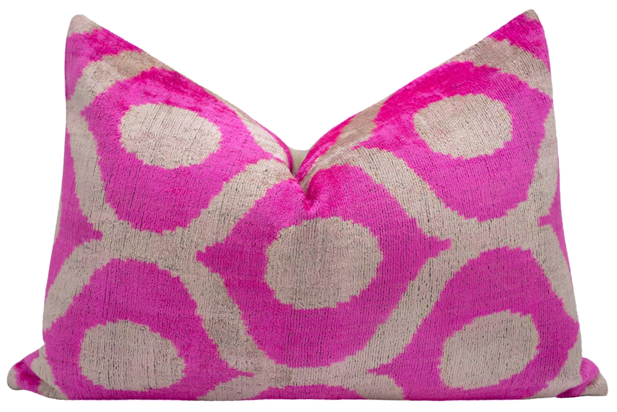 Canvello Vibrant 16x24 in Pink Geometric Trellis Throw Pillow - Modern Fuchsia and White Plush Cushion for Home Décor