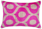 Canvello Vibrant 16x24 in Pink Geometric Trellis Throw Pillow - Modern Fuchsia and White Plush Cushion for Home Décor