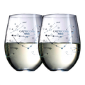 Set of 2 Zodiac Sign Wine Glasses with 2 Wooden Coasters (Capricorn)-0